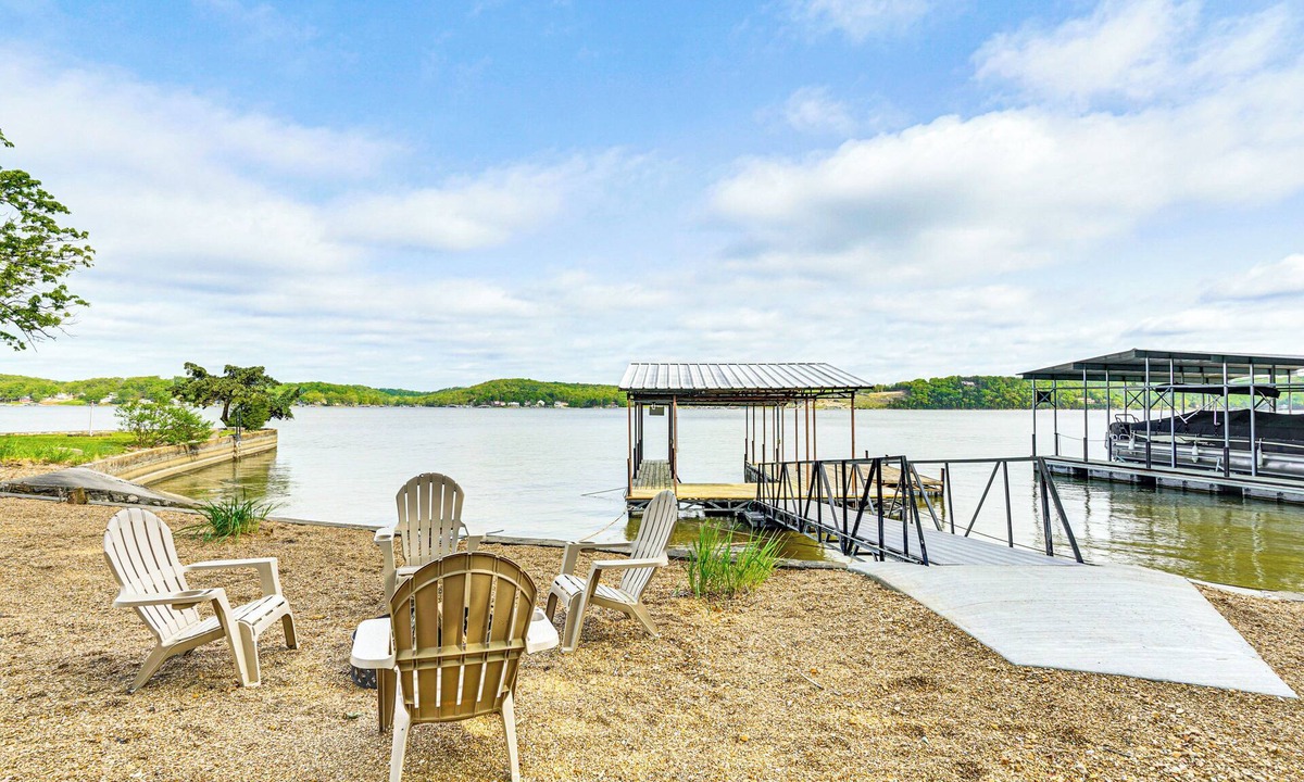 Linn Creek House | Beach + Dock! Lakefront Ozarks A-Frame Retreat