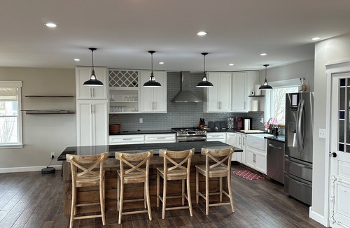 Whitehall House | Beautiful 4-Bedroom Lakefront Home: dock & hot tub, on White Lake, Whitehall, MI