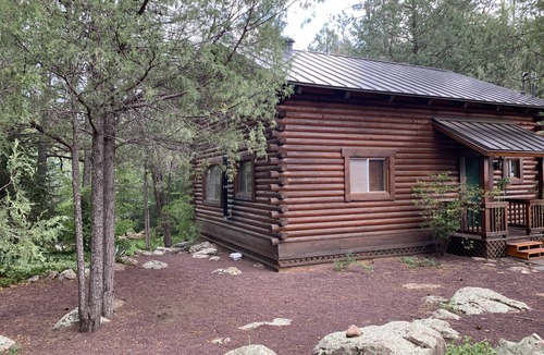 Whispering Pines Cabin | Cozy streamfront cabin nestled in the pines