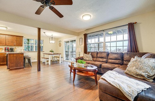 Blue Eye House | Lakeside Blue Eye Escape w/Game Room & Hot Tub!