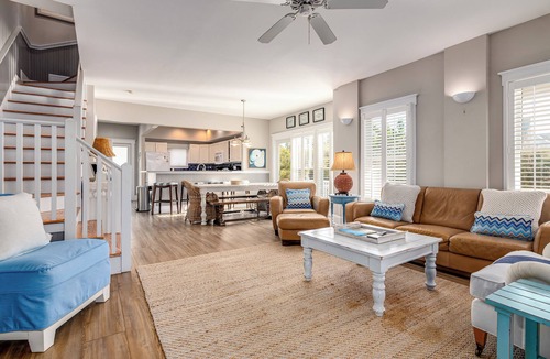 South Beach House | Ocean front duplex with master balcony overlooking the beach; newer six passenger golf cart
