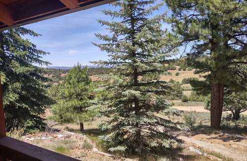 Los Ojos Cabin | Pet-Friendly Log Cabin: Expansive Mtn Views