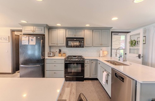 Harrison House | Private Beach on Budd Lake Game Room Kayaks Fire Pit Sleeps 12+