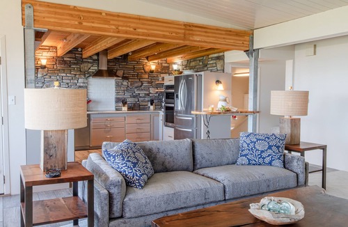 Arch Cape House | Relaxed Oceanfront with Direct Beach Access, Dog-Friendly, Balconies, Fireplace, Yard, Ping Pong
