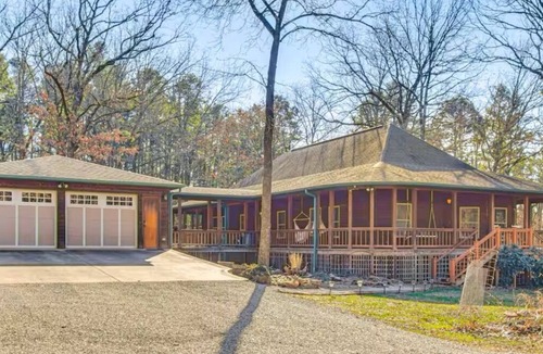 Clarksville Cabin | Secluded 3-bedroom cabin in serene Clarksville, close to local amenities.