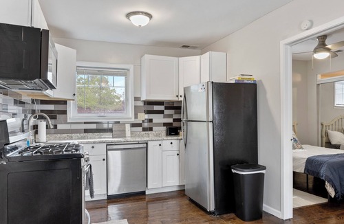 Westmont House | Super Sleek large Tiny house by Westmont Metra large enclosed yard and parking.
