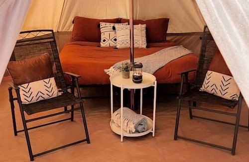 Moab RV Rental | Unique Secluded Glamping Tent with Spectacular Canyon and River Views in Moab, Utah