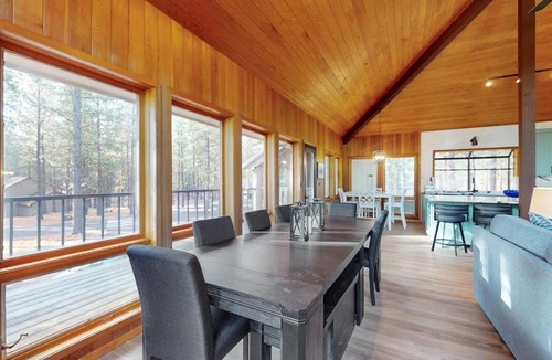 Black Butte Ranch House | Whimsical tree-lined stay with wood stove AC shared amenities and large deck