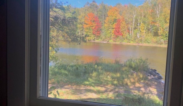 Bucktail Lodge Riverview Cabin on Barker Lake in Winter, Wisconsin