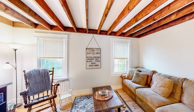 Charming dog-friendly home with private deck, firepit, washer/dryer, & cable
