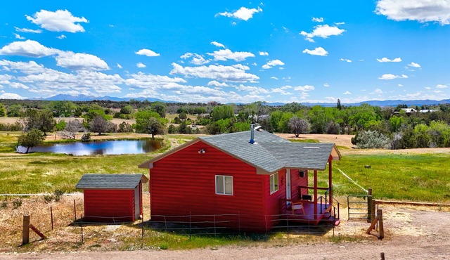Cute private cabin on working cattle ranch with 360 views on 80 acres.