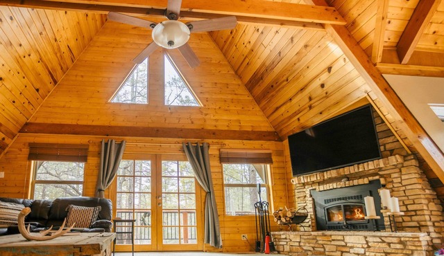 Furnished Deck + Fire Pit: Happy Jack Cabin