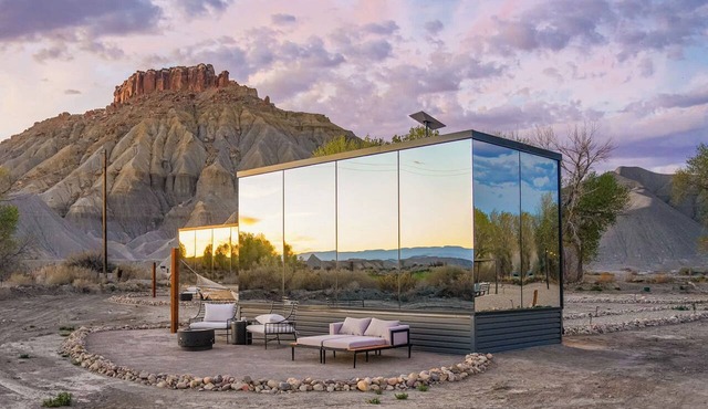 Reflections #1 - fire pit and red rock views in Torrey